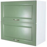 Corp superior 80 cu 2 usi orizontale Zebra MDF verde drept