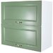 Corp superior 80 cu 2 usi orizontale Zebra MDF verde drept